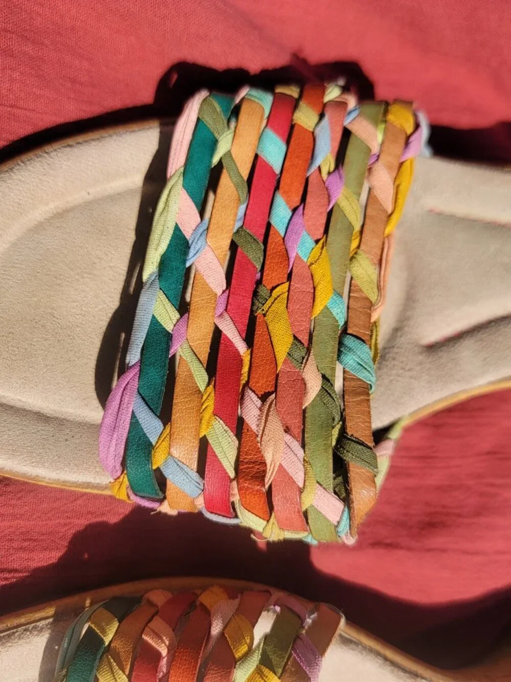❝ Italian shoemakers rainbow stap leather sandals 🌈 . ❞